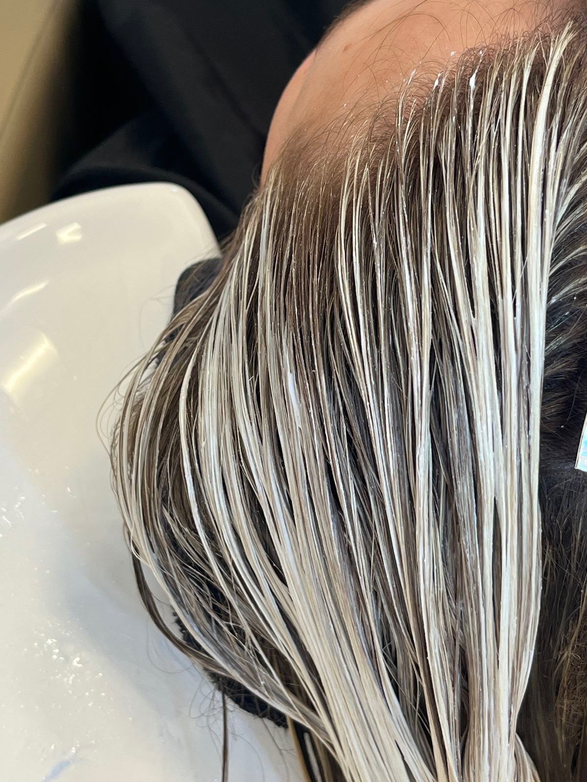 Colorist applying dimensional color